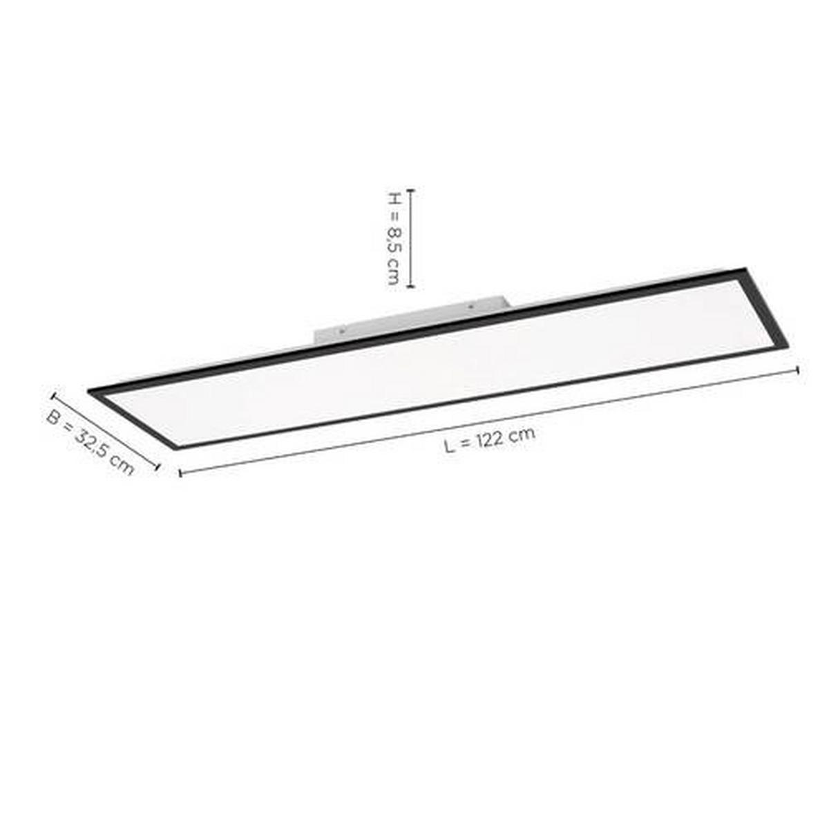 Deckenleuchte Flat in Schwarz max. 37 Watt - Schwarz, Basics, Kunststoff/Metall (119,5/29,5/7cm)