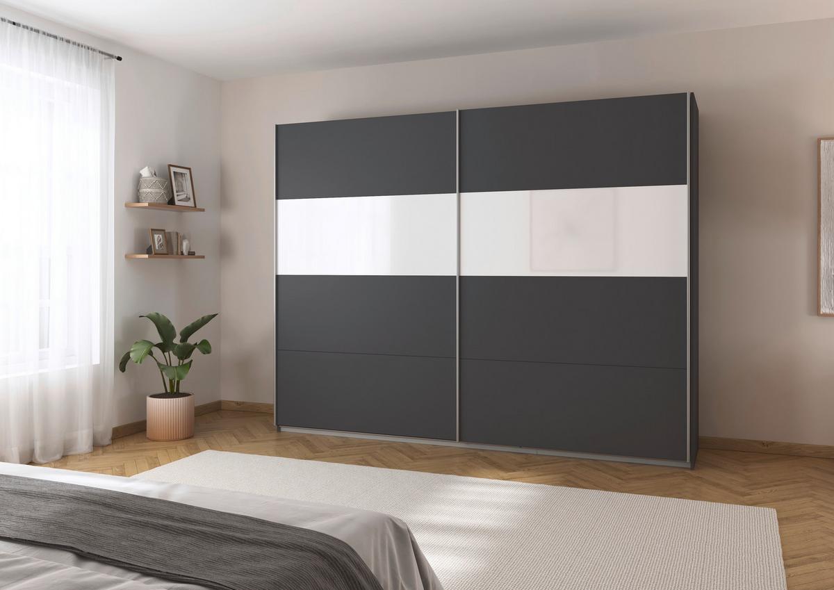 Omara Z Drsnimi Vrati Quadra, Siva, Bela - siva/bela, Basics, kovina/leseni material (271/210/62cm) - Xora