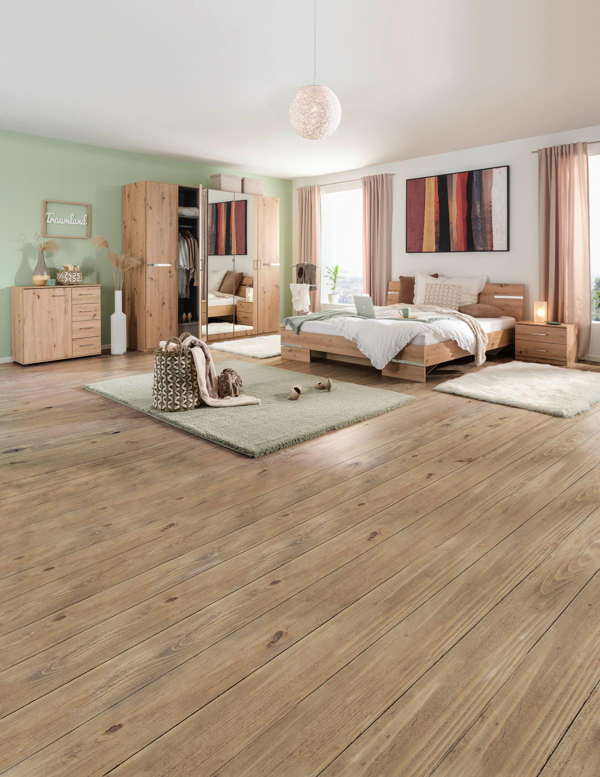 Schlafzimmer in Eichefarben, 4-teilig - Eichefarben, KONVENTIONELL, Holzwerkstoff - Based