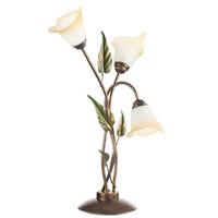 Tischleuchte Miranda Bronze/Olivgrün max. 6 Watt - Bronzefarben/Olivgrün, Natur, Glas/Metall (45/70cm)