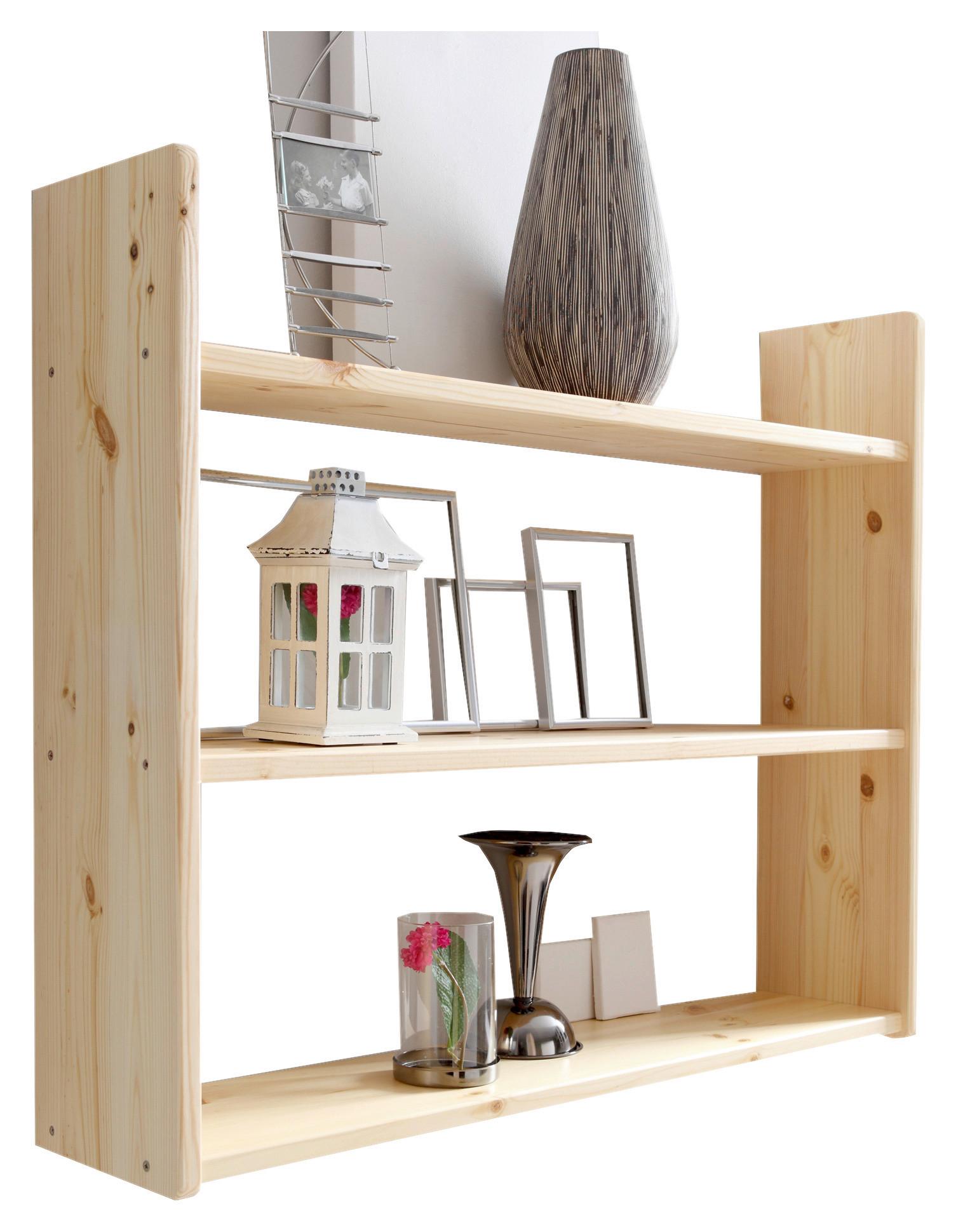 Stenski Regal Mona, Bor, Masivno - barve bora, Basics, les (90/74/20cm) - MID.YOU