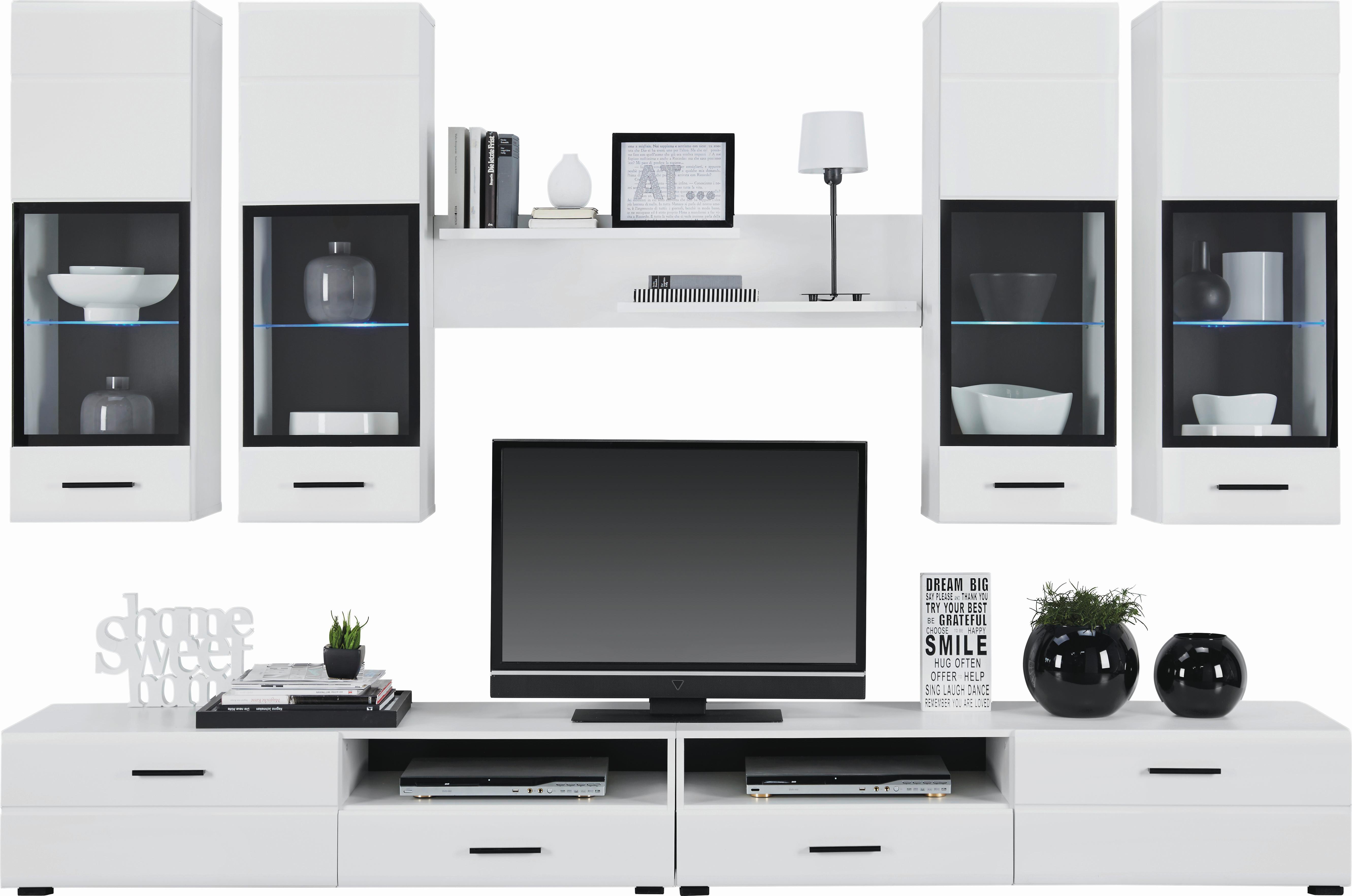 Dnevni Regal Attac 4, Bela, Črna, Led - črna/bela, Moderno, umetna masa/steklo (280/190/45cm) - Mömax