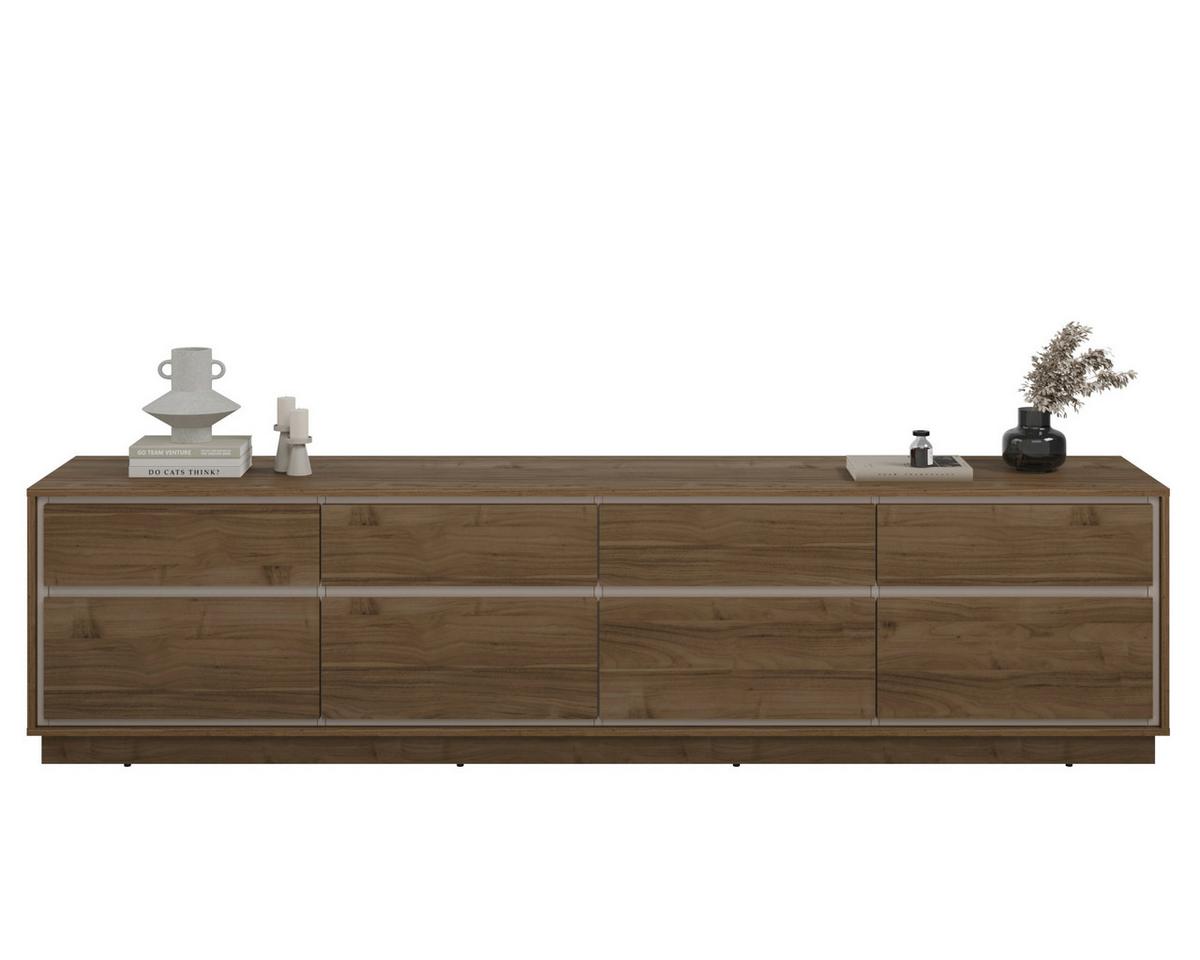 Tv Szekrény Cosme - kasmírszínű/diószínű, Modern, faalapú anyag (220/54/40cm)