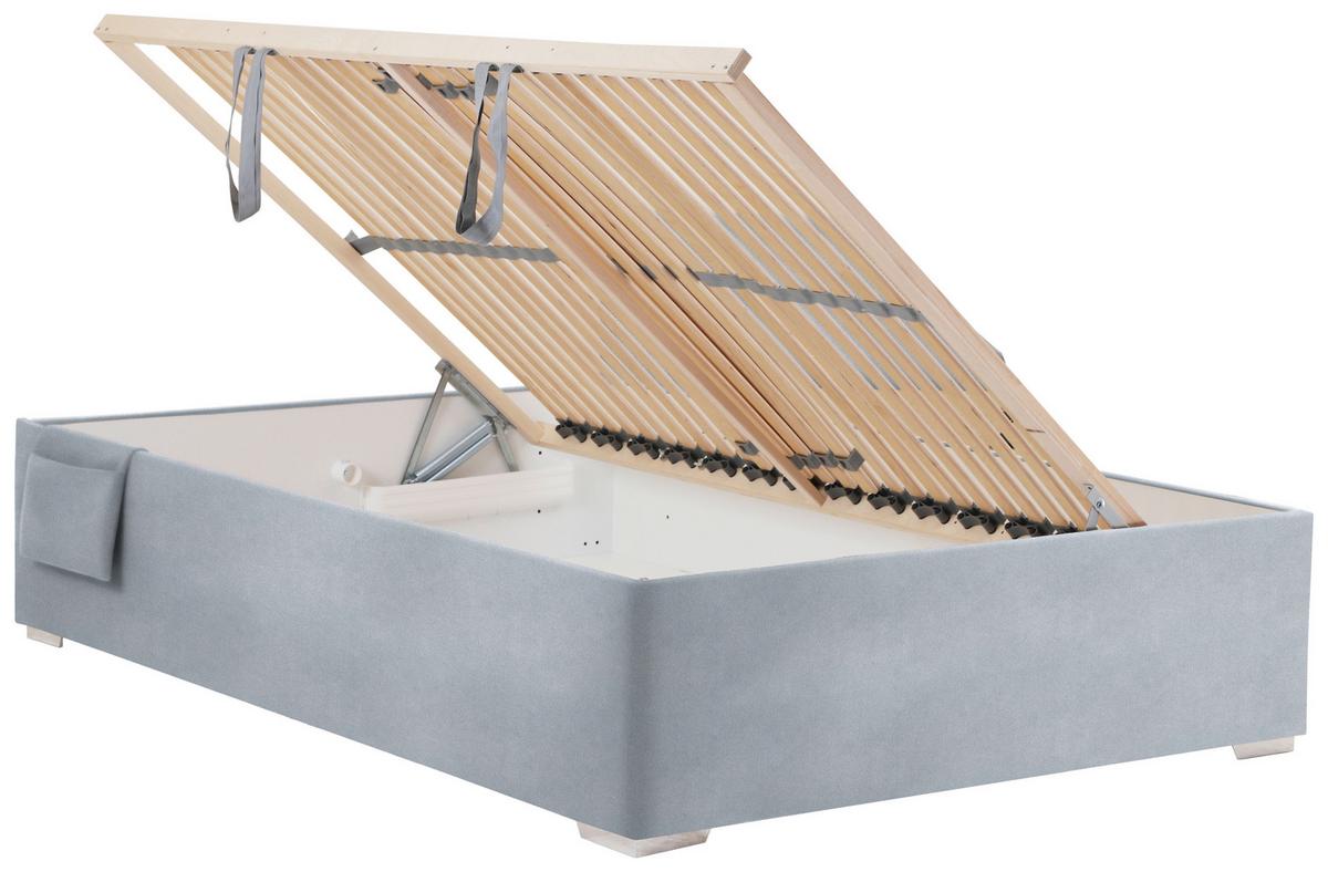 Bett Remi Grau ca. 120x200cm - Chromfarben/Naturfarben, KONVENTIONELL, Holz/Kunststoff (120/200cm) - Mömax
