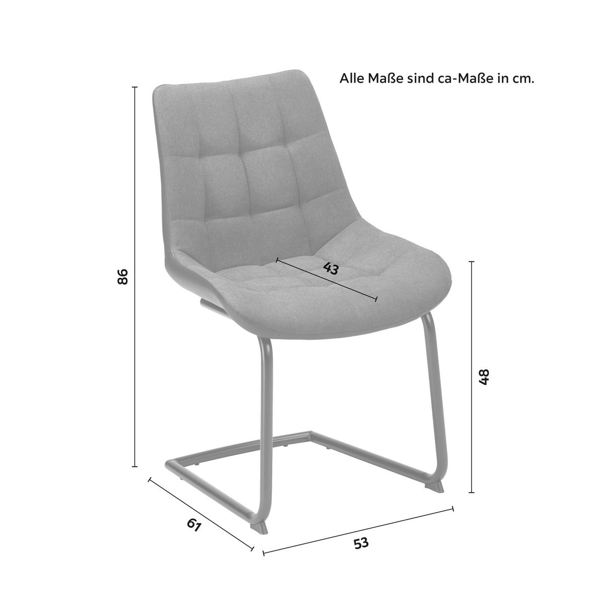 KRZESŁO NA PŁOZIE MARILEA - czarny/ciemnoszary, Modern, metal/drewno (53/86/61cm) - Bessagi Home