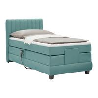 Boxspringbett Dixon Türkis ca. 90x200cm - Türkis/Schwarz, KONVENTIONELL, Holz/Holzwerkstoff (90/200cm) - Premium Living