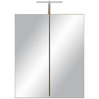 Element S Ogledalom Calvi - boje hrasta/crna, Moderno, staklo/drvni materijal (60/73/17,5cm) - Mömax