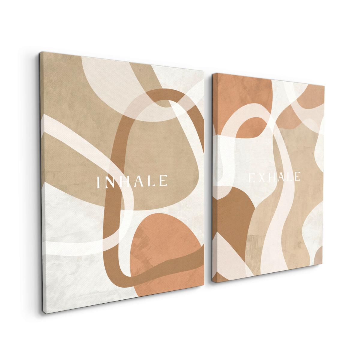 Bilderset CA Braun/Beige 2er set - Beige/Braun, Basics, Holz/Textil (32/42cm)