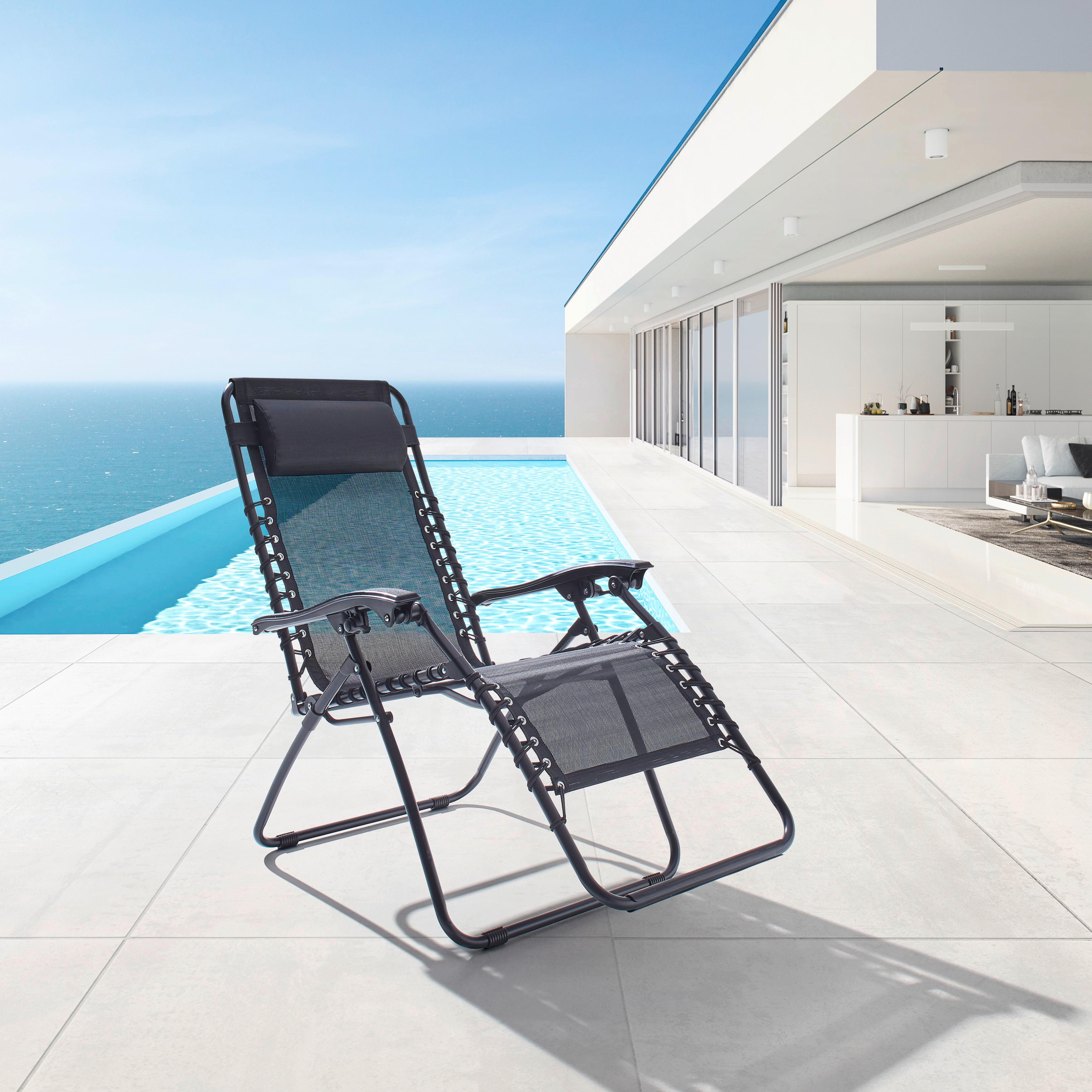 Sonnenliege London in Anthrazit - Anthrazit, Modern, Textil/Metall (65/89/110cm) - Mömax