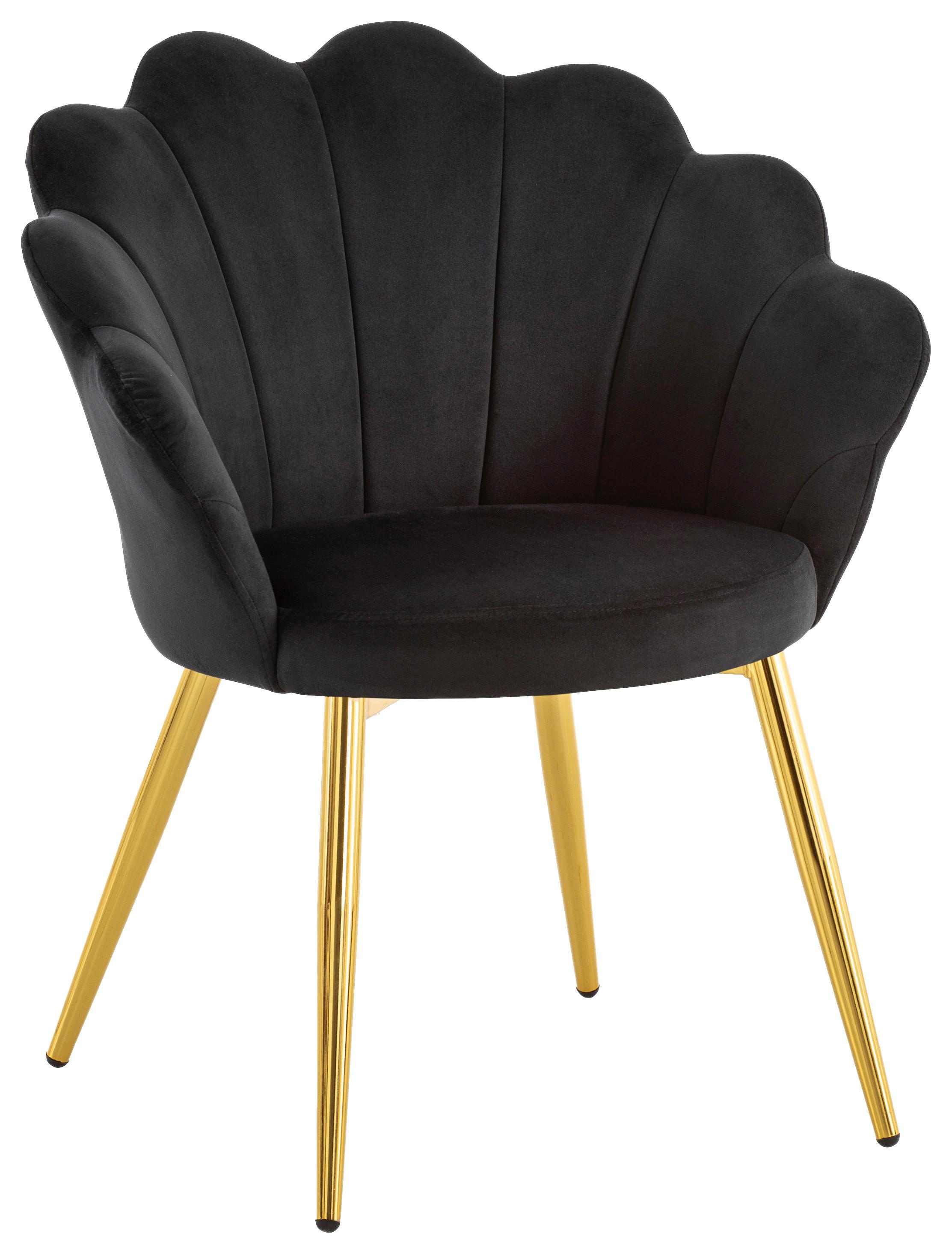 CHAISE WL6.946 - Goldfarben/Schwarz, Design, Textil/Metall (47,5/80/53cm) - MID.YOU
