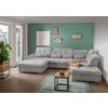 Wohnlandschaft Dalida Silberfarben Chenille - Chromfarben/Silberfarben, Design, Textil/Metall (195/376/254cm) - Livetastic