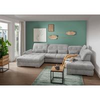 Wohnlandschaft Dalida Silberfarben Chenille - Chromfarben/Silberfarben, Design, Textil/Metall (195/376/254cm) - Livetastic