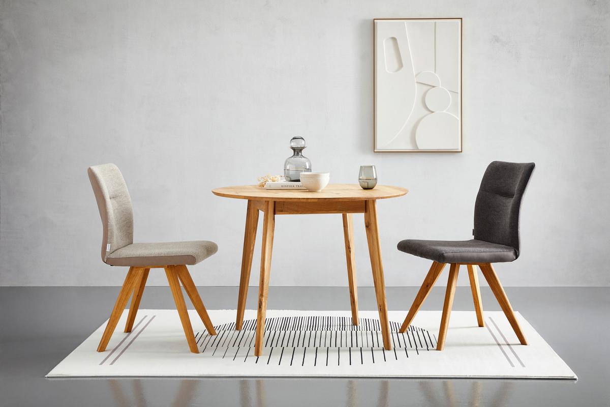 KRZESŁO ROM - kolor dębowy/czarny, Konventionell, drewno/tkanina (51,5/87,5/63cm) - Linea Natura