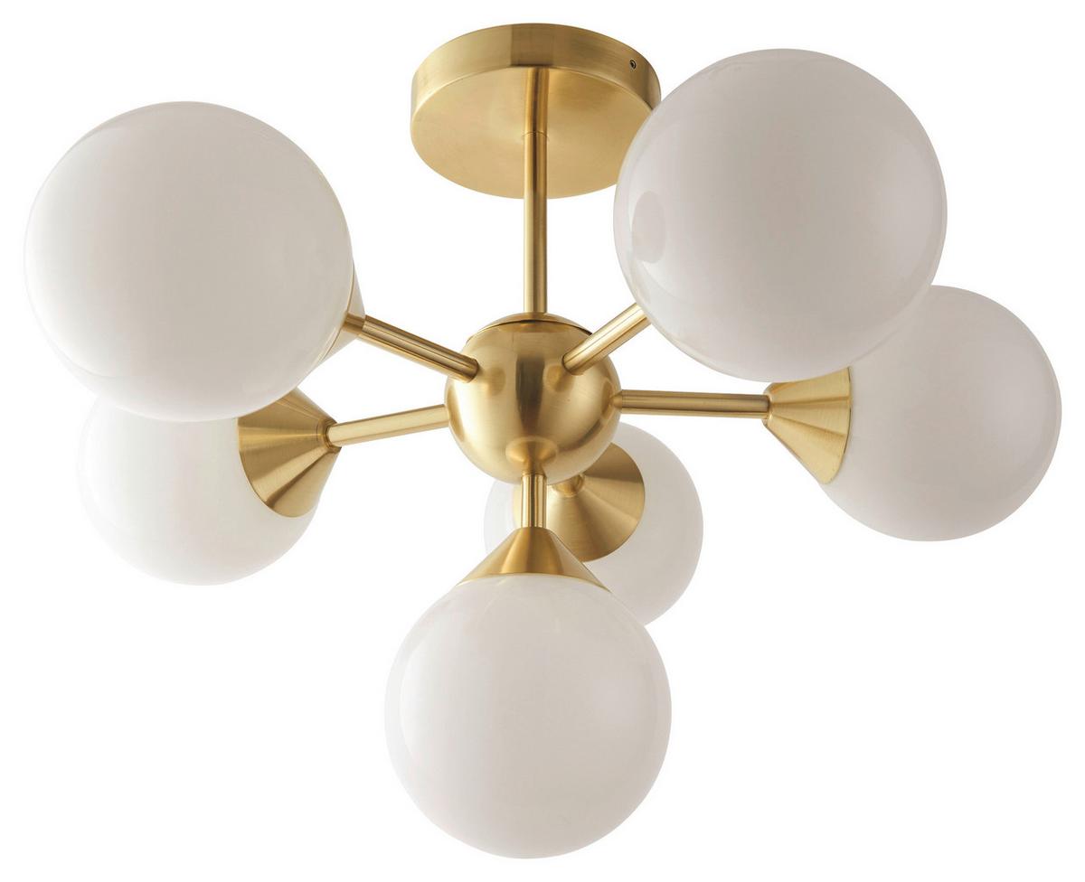 LAMPA SUFITOWA A1C1Y0 OSCAR - biały wysoki połysk/kolor chromowy, Konventionell, szkło (49.8/37cm) - ENDON