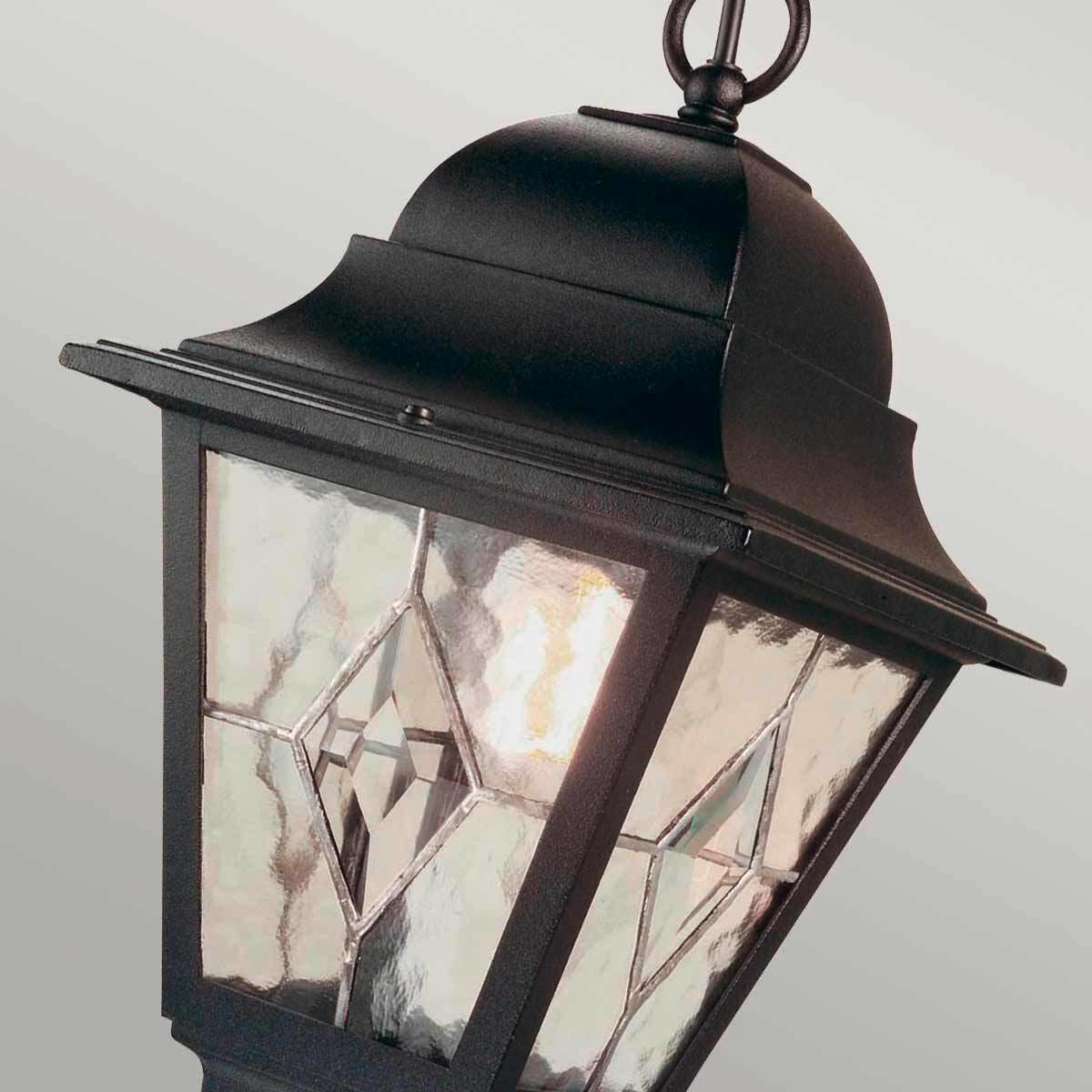Kültéri Függőlámpa Nr9-Blk - fekete, Konventionell, üveg/fém (39,5/18,4/18,4cm) - Elstead Lighting