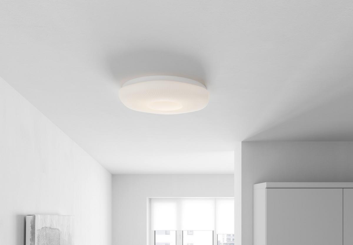 Plafonieră cu LED Ampi - alb, Konventionell, plastic/metal (48cm) - Mömax