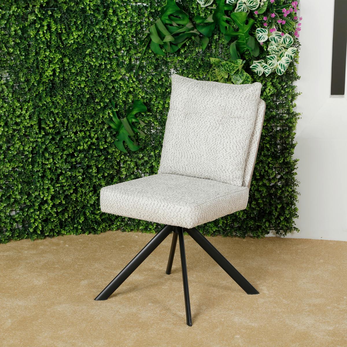 Stolica Evelin - svijetlo smeđa/crna, Moderno, metal/tekstil (47/89/64cm) - Premium Living
