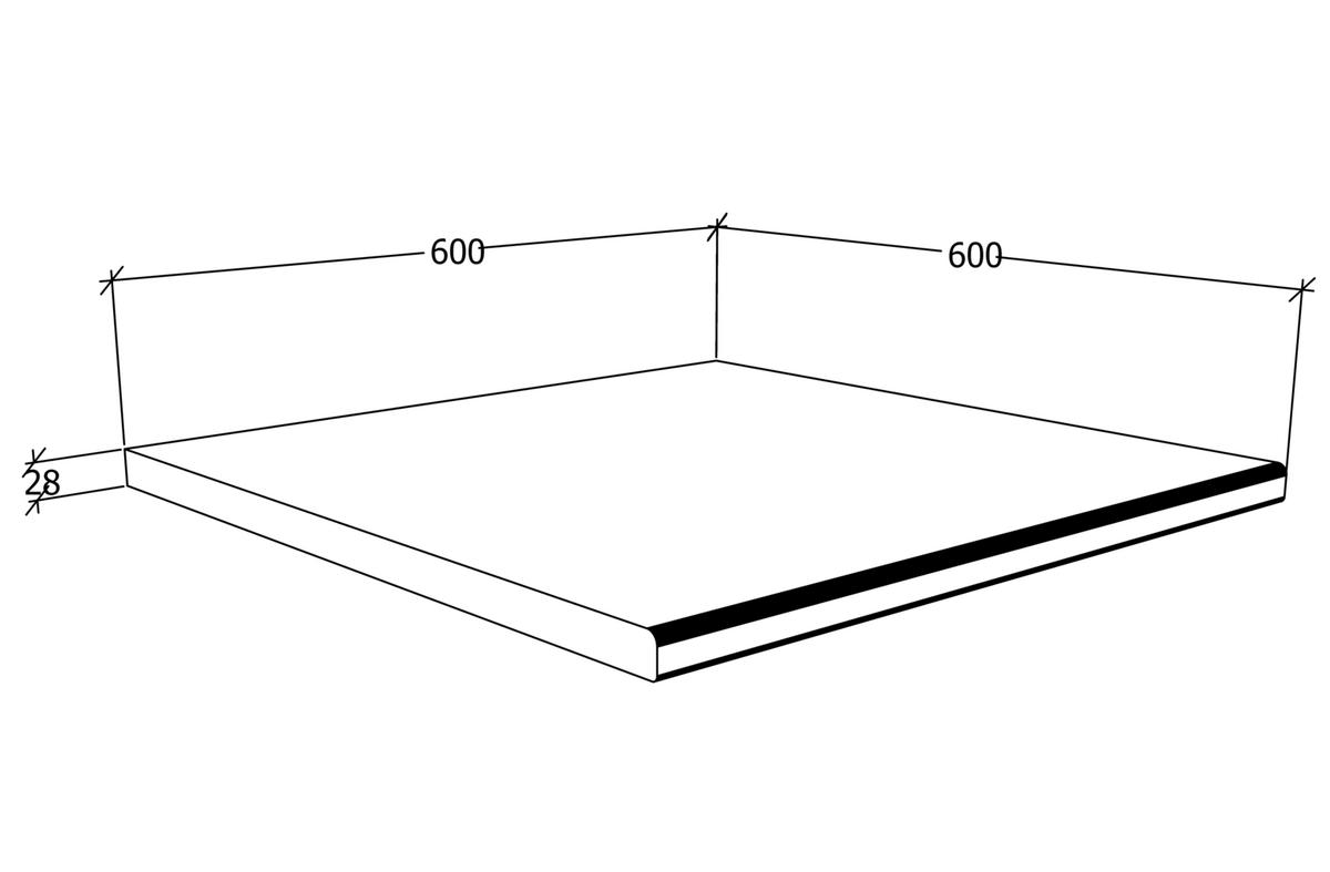 Delovna Plošča Esilo, Siva - antracit, Konvencionalno, leseni material (60/2,8/60cm) - MID.YOU