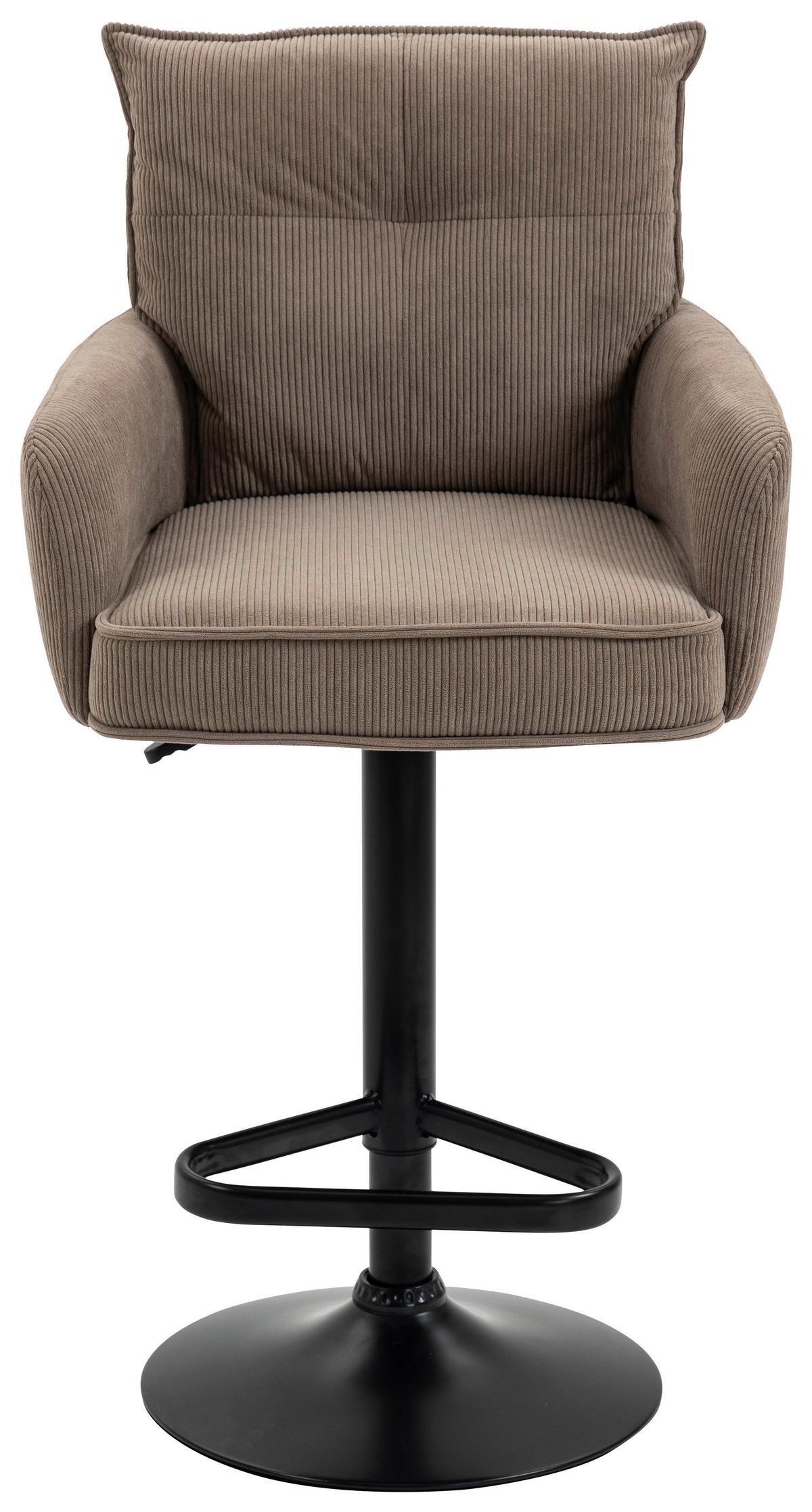 STOŁEK BAROWY POINT - czarny/brązowy, Design, metal/tkanina (54/98-120/58cm) - Novel