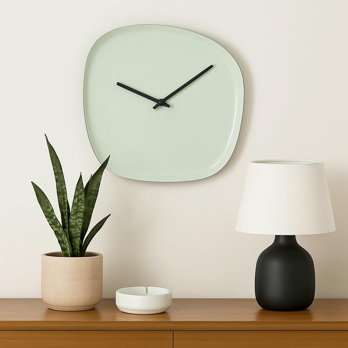 Wanduhr Tomo Pastellgrün Ø ca. 42cm - Pastellgrün, Basics, Metall (42/42/4cm)