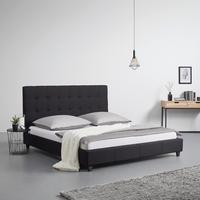 Oblazinjena Postelja Frederico, Črna, 180 X 200 Cm - črna, Moderno, kovina/umetna masa (180/200cm) - Bessagi Home