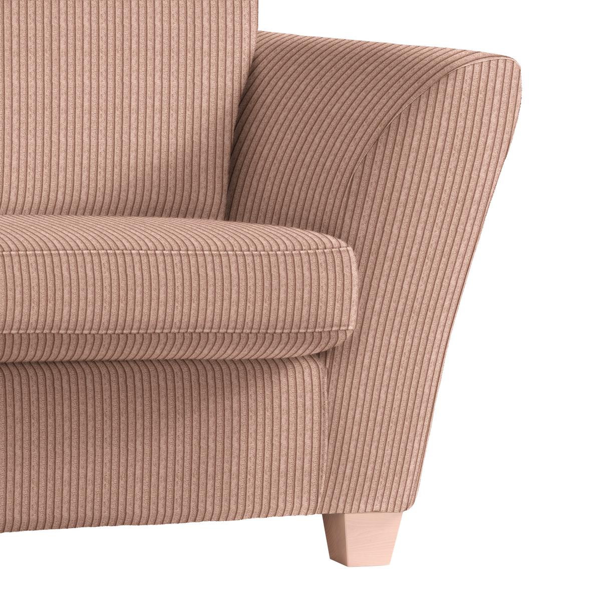 2-Sitzer-Sofa Devado Altrosa Cord - Altrosa/Naturfarben, Holz/Textil (190/70-85/95cm) - Mömax