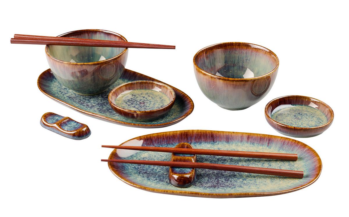Sushi-Geschirrset Tokyo Braun, 10-teilig - Braun, MODERN, Keramik - Mömax