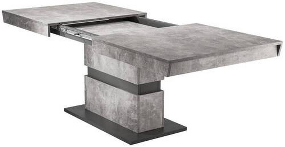 Esstisch ausziehbar Matthew 160-215x90 cm Grau Betonoptik - Dunkelgrau/Grau, MODERN, Holzwerkstoff (160/90/75cm) - MID.YOU