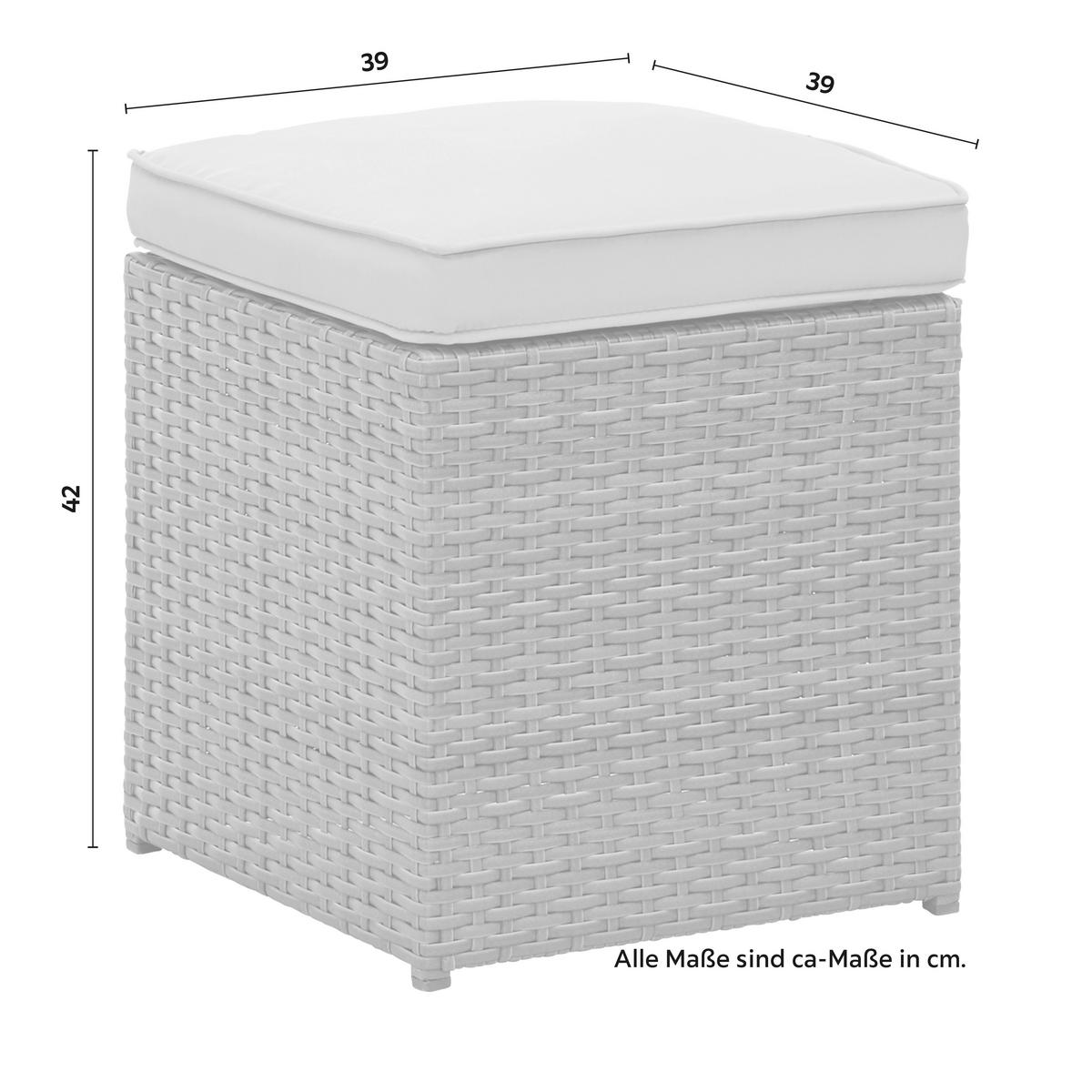 Loungegarnitur-Set Marrakesch 1 Grau aus Kunststoffgeflecht - Hellgrau/Schwarz, Modern, Glas/Kunststoff (181/70/240cm) - Mömax
