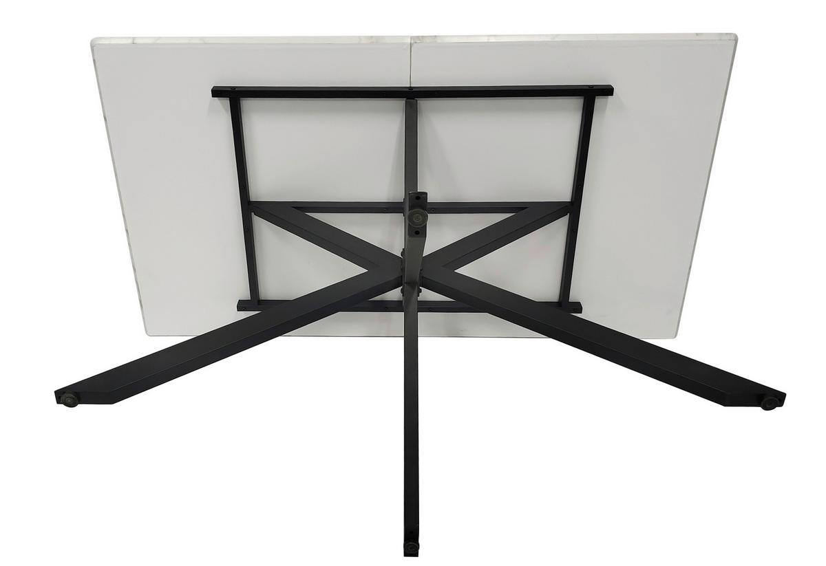 STÓŁ DO JADALNI ALBA - czarny/biały, Modern, materiał drewnopochodny/metal (160/90/76cm) - MID.YOU