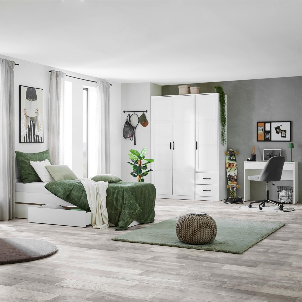 Bett Azurro 2-120 Weiß - Weiß, MODERN, Holzwerkstoff (120/200cm) - Mömax