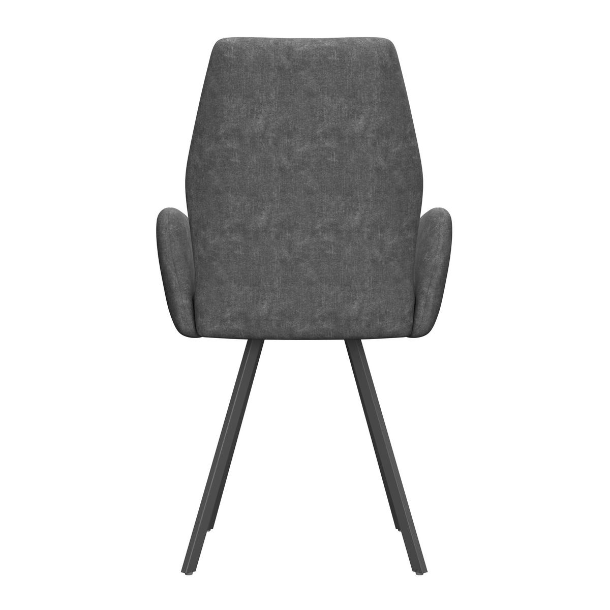 Stol Johanna 2, Siva - siva/črna, Moderno, kovina/tekstil (57/90/60cm)