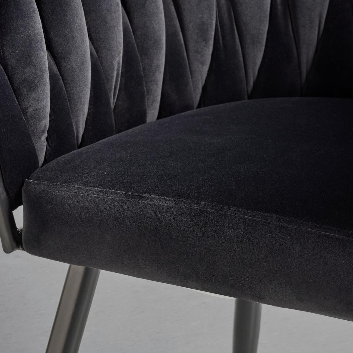 ARMLEHNSTUHL WEAVY -TREND- - Schwarz, Modern, Holz/Textil (64/78/55cm) - Premium Living