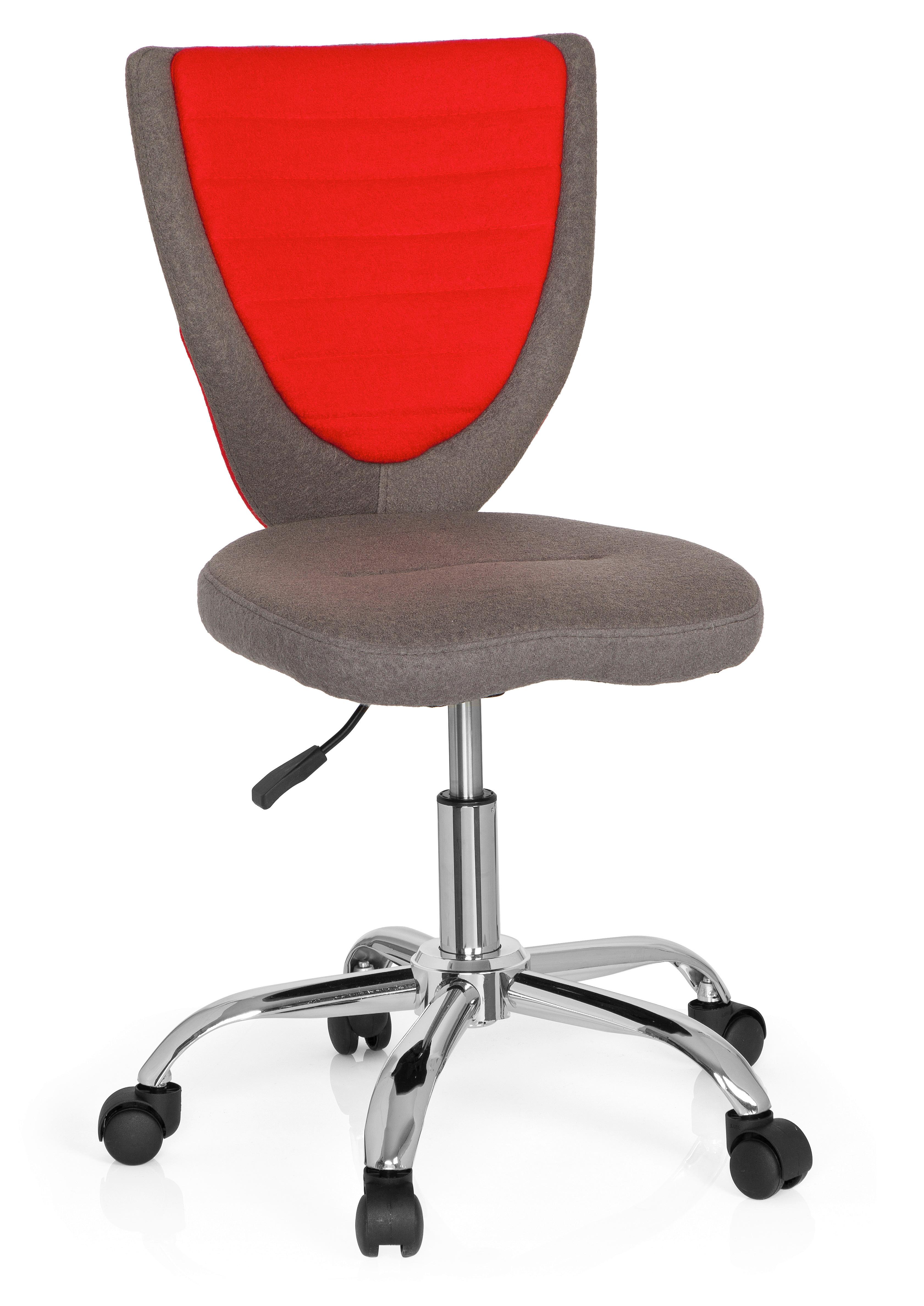 Jugenddrehstuhl Kiddy Comfort ca.41x94x41cm Grau,Rot - Rot/Silberfarben, MODERN, Kunststoff/Textil (41/94/41cm) - MID.YOU