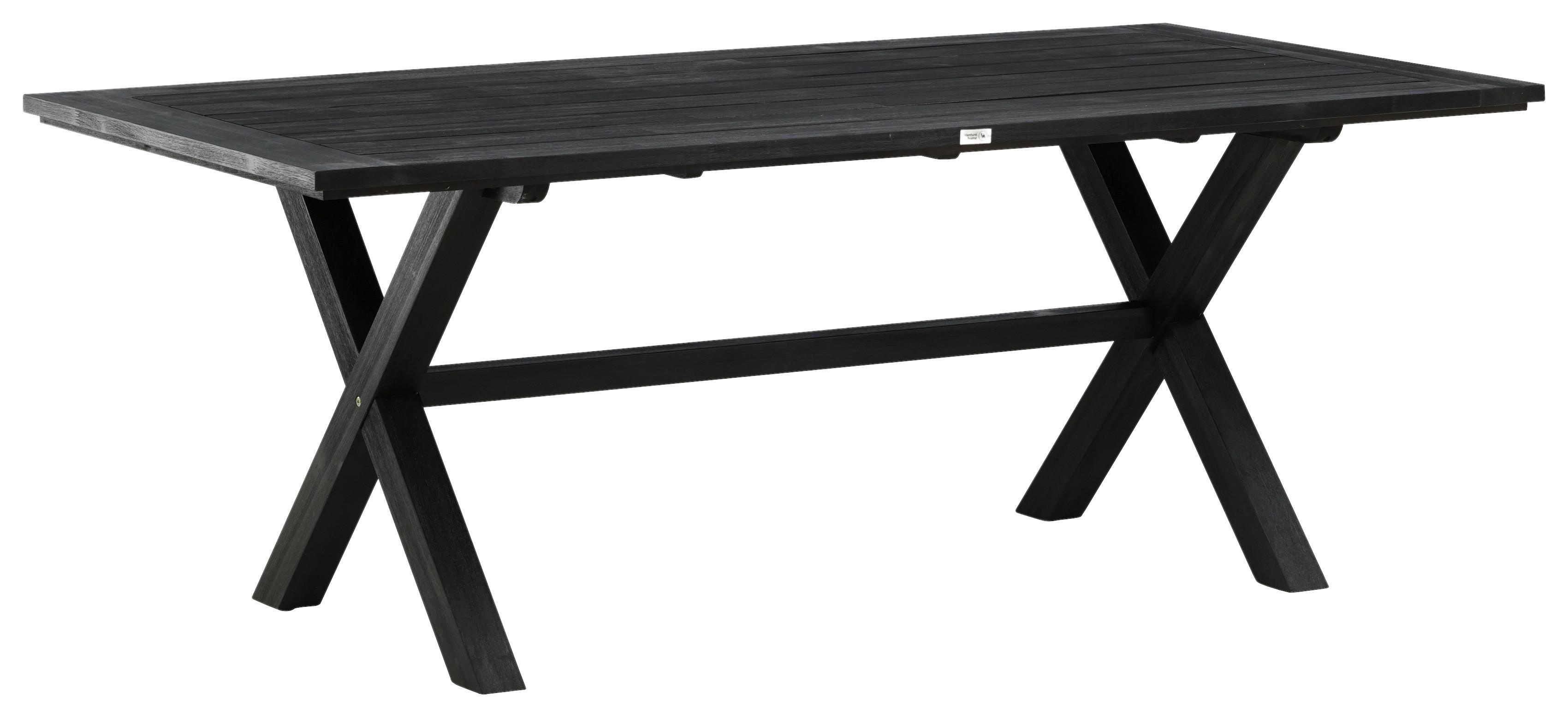 Gartentisch Rives ca. 200x100x75 cm Schwarz - Schwarz, KONVENTIONELL, Holz (200/100/75cm) - Gardenson