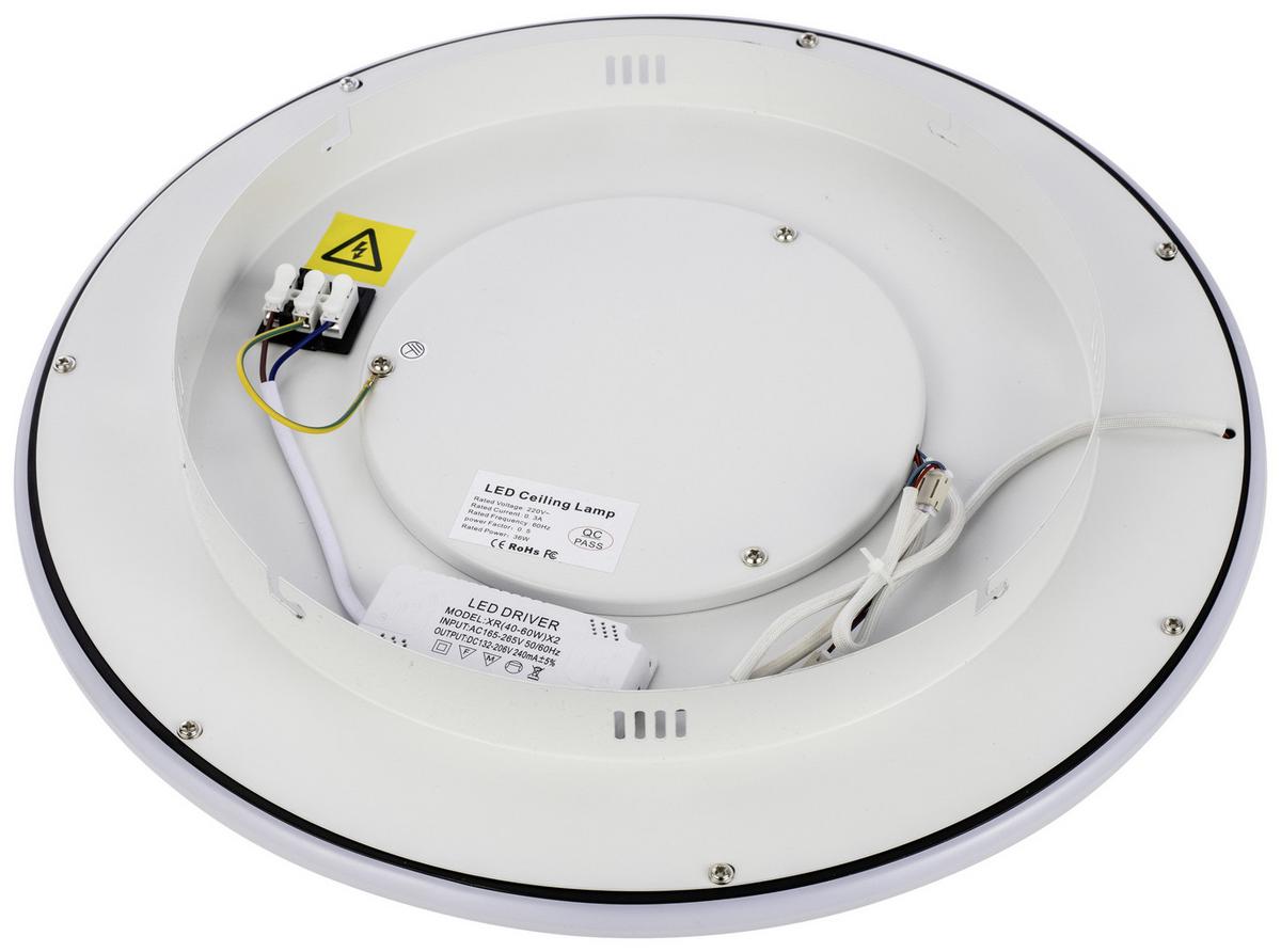 LED Mennyezeti Lámpa Hedy 40cm - fekete/fehér, Modern, műanyag/fém (40/5cm) - Premium Living