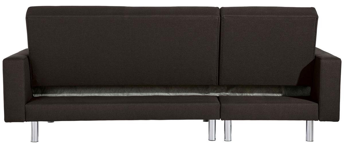 ECKSCHLAFSOFA JUST FASHION - Chromfarben/Dunkelbraun, KONVENTIONELL, Textil/Metall (152/230cm) - Max Winzer