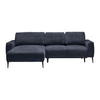 Ecksofa Custom Royalblau - Royalblau/Schwarz, MODERN, Textil/Metall (164/85/255cm) - Mömax