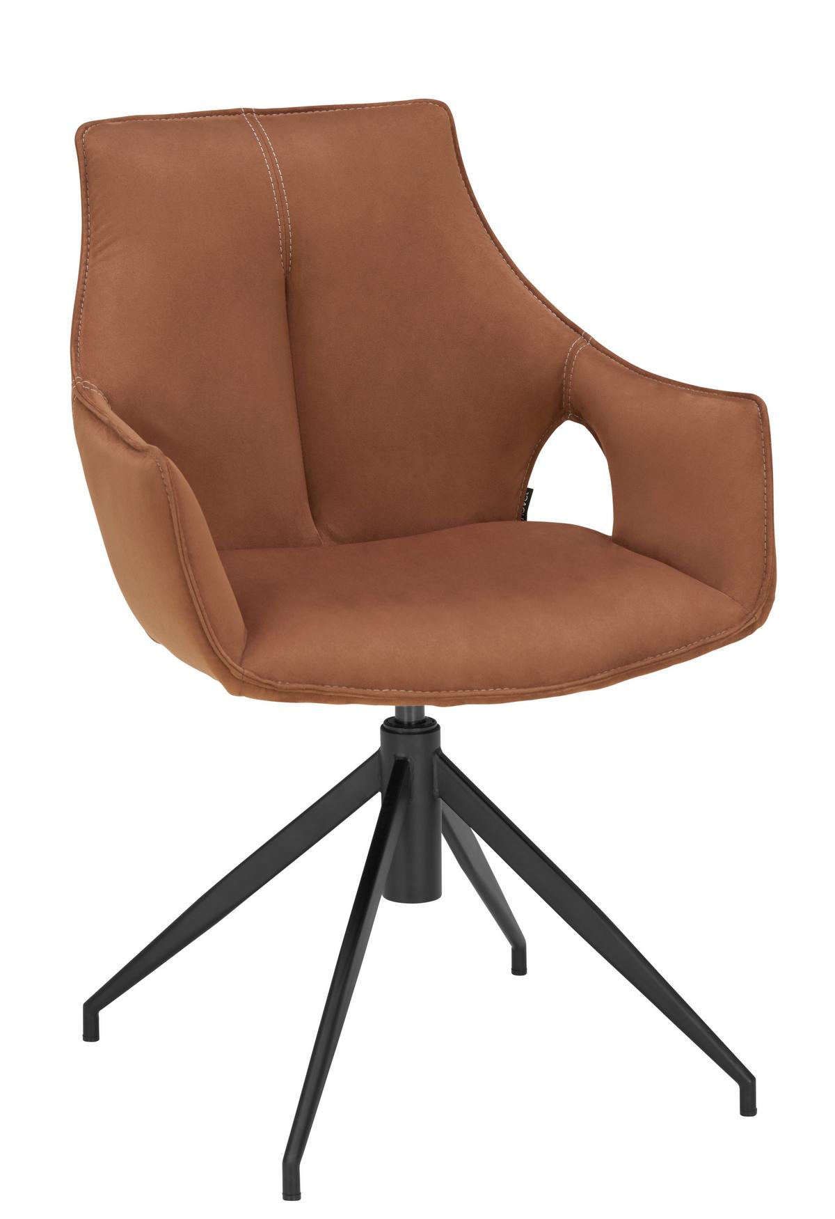 KRZESŁO AMSTERDAM - czarny/brązowy, Design, metal/tkanina (59/87/61cm) - Novel