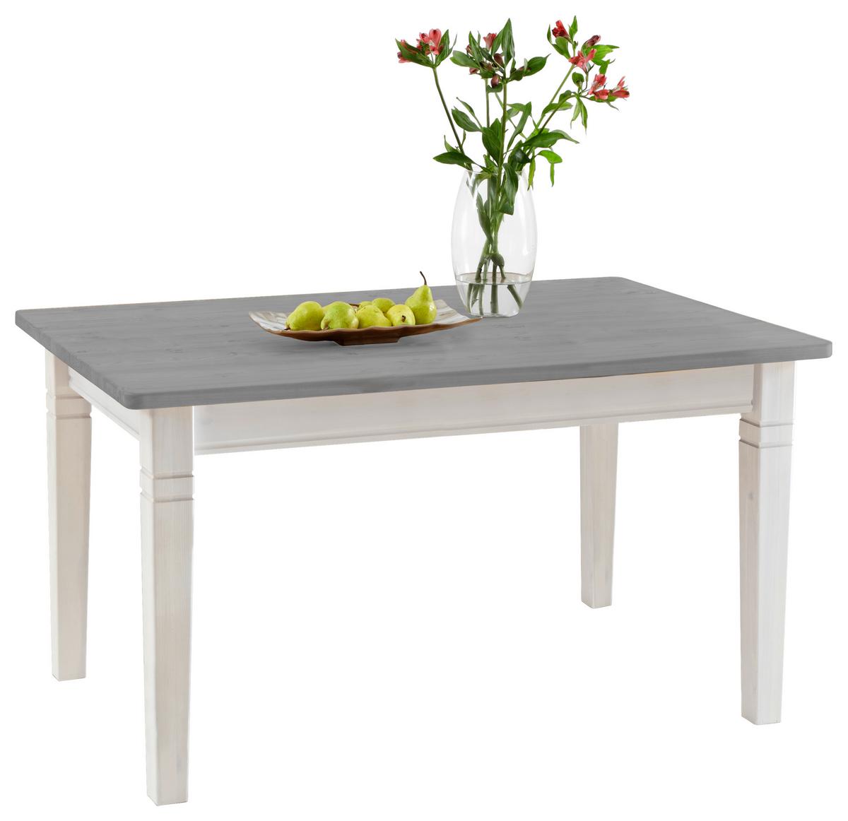 STÓŁ DO JADALNI BERGEN - biały/szary, Romantik / Landhaus, drewno (120/78/78cm) - Boxxx