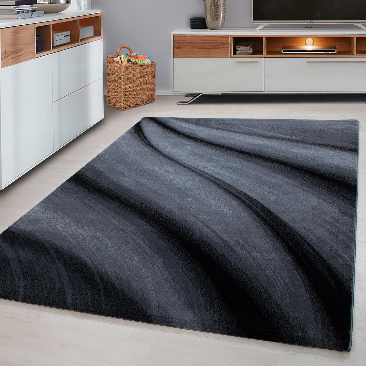 Flachwebeteppich Miami Schwarz ca. 140x200cm - Schwarz, Design, Textil (140/200cm) - Novel
