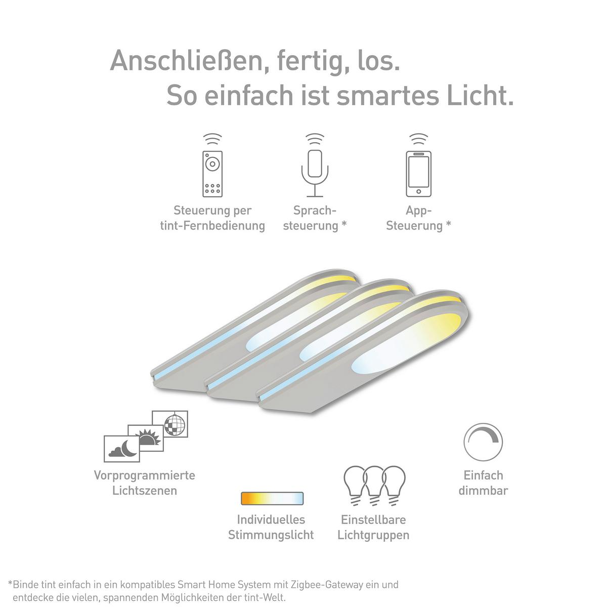 ZESTAW LAMP PODSZAFKOWYCH 404031 TINT SMART LED UNTERB. - biały, Basics, tworzywo sztuczne (5,5/1,5/15cm) - Tint