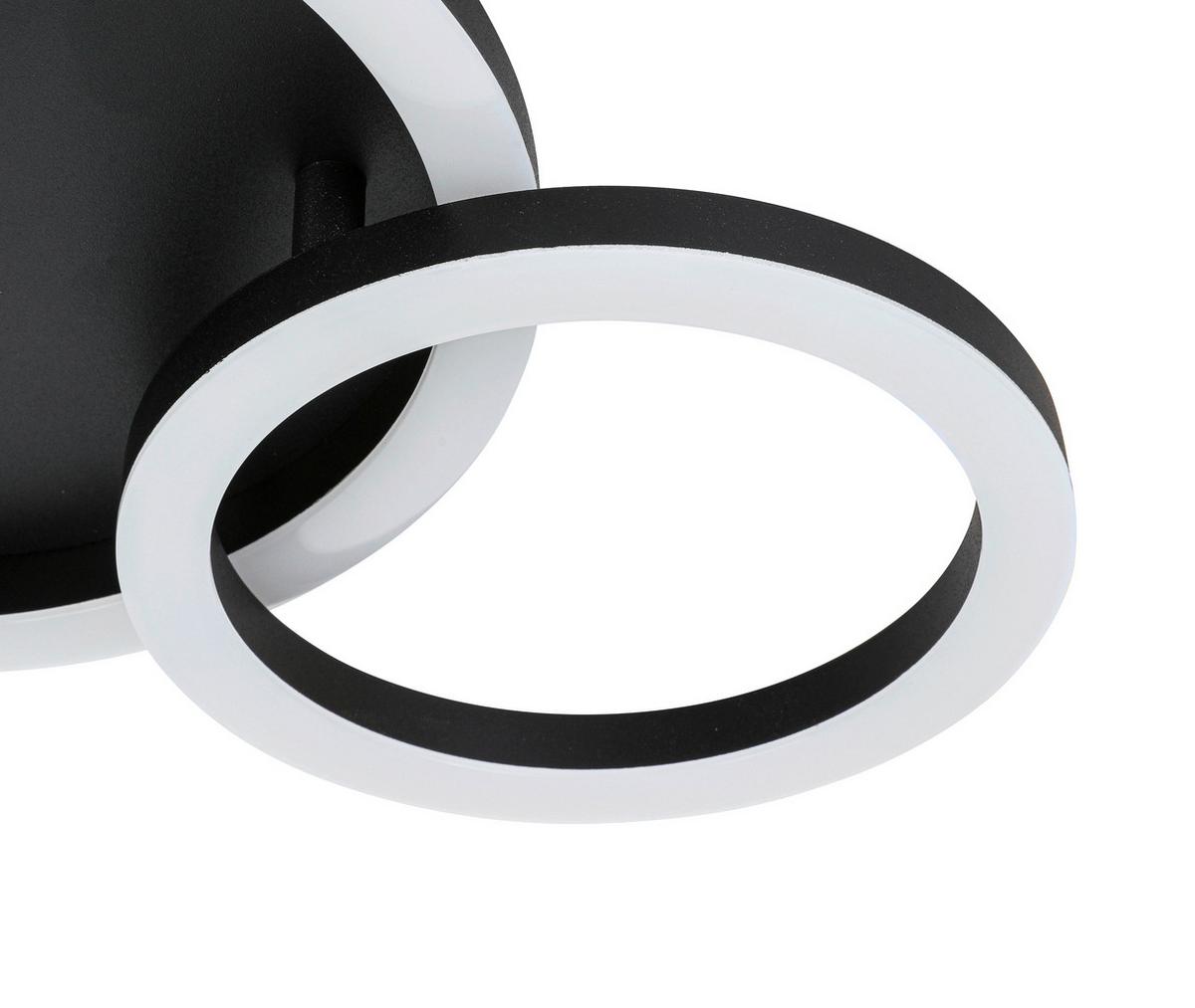 LED-Deckenleuchte Numim O Schwarz max. 24 Watt - Schwarz, MODERN, Kunststoff/Metall (43/23/5cm) - Mömax