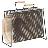 Stojalo Za Časopise Ria - črna/naravne barve, Moderno, kovina/les (16,5/35/37cm) - Mömax