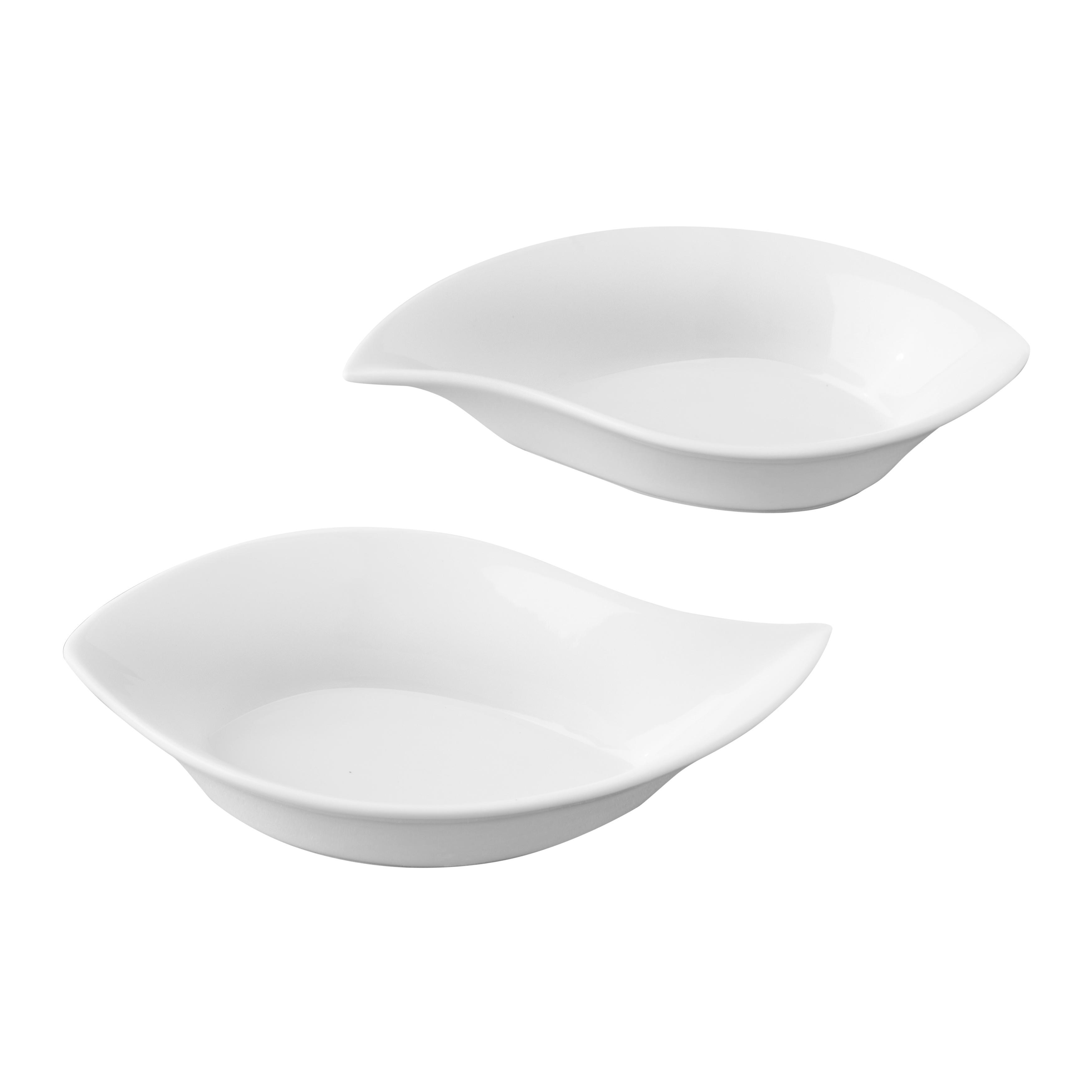 Schüssel aus Porzellan 2-teilig ''Onde'' - Weiß, MODERN (17,2/9,9/3,7cm) - Bessagi Home
