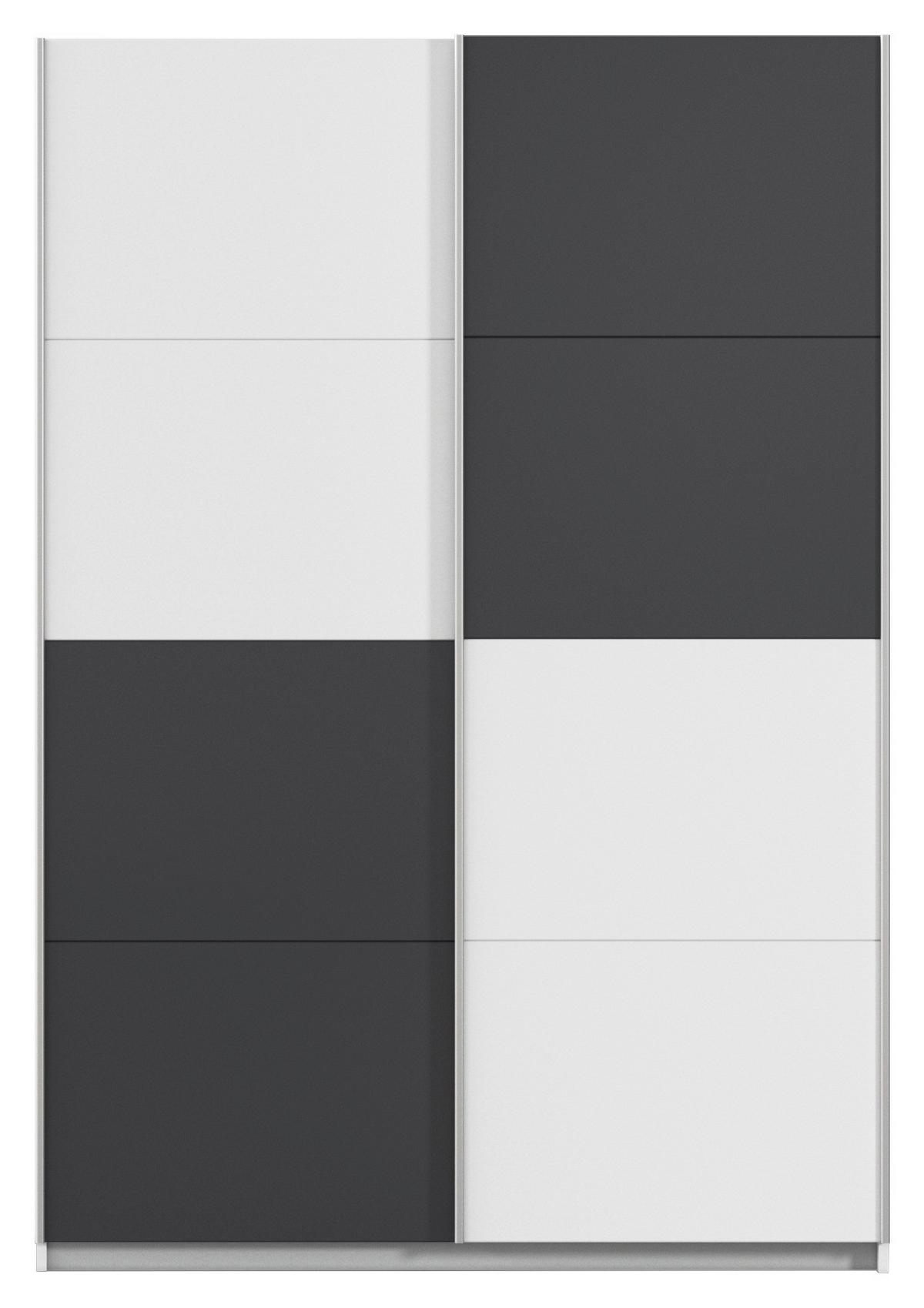 Ormar S Kliznim Vratima Subito - bijela/boje grafita, Moderno, drvni materijal/metal (136/197/61cm) - Modern Living