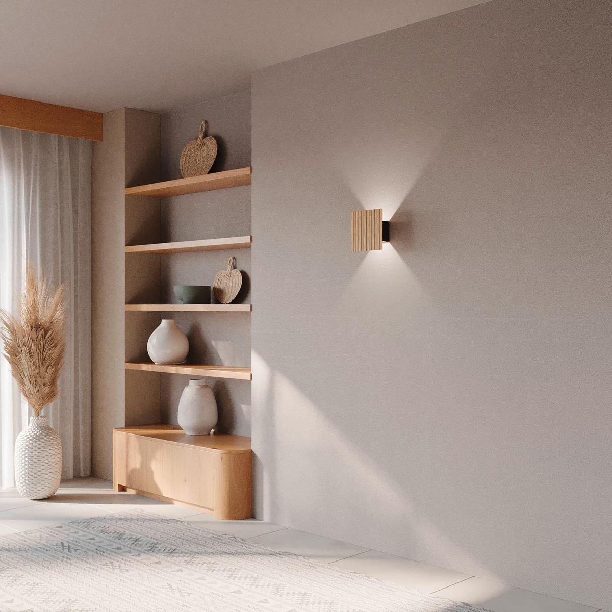 KINKIET LED 142554 SAALBACH *WW* - kolor dębowy, Natur, drewno (15/15/15cm) - Waldwelt