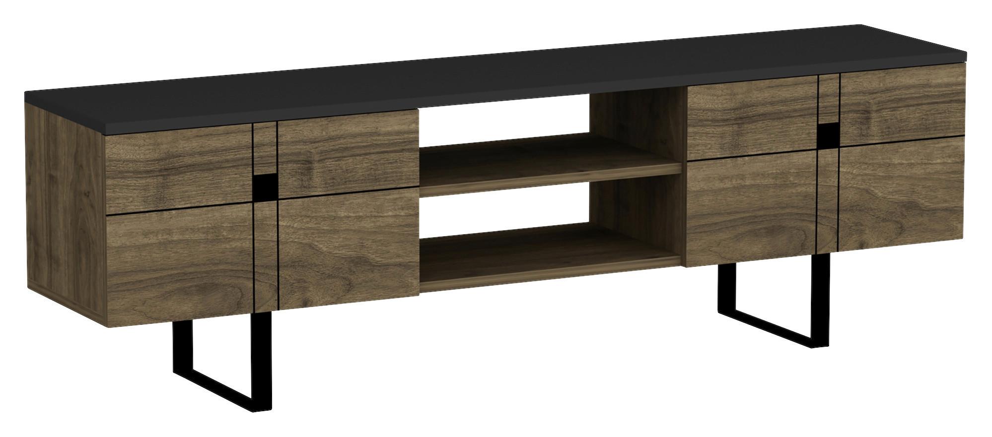 Lowboard "Zeus", Eiche dunkel - Eiche dunkel/Walnussfarben, Design, Holzwerkstoff (160/50/35cm) - Livetastic
