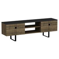 Lowboard "Zeus", Eiche dunkel - Eiche dunkel/Walnussfarben, Design, Holzwerkstoff (160/50/35cm) - Livetastic