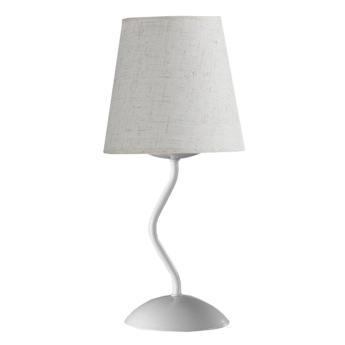Nachttischleuchte Margot Weiß max. 6 Watt - Weiß, KONVENTIONELL, Metall (16/37cm)